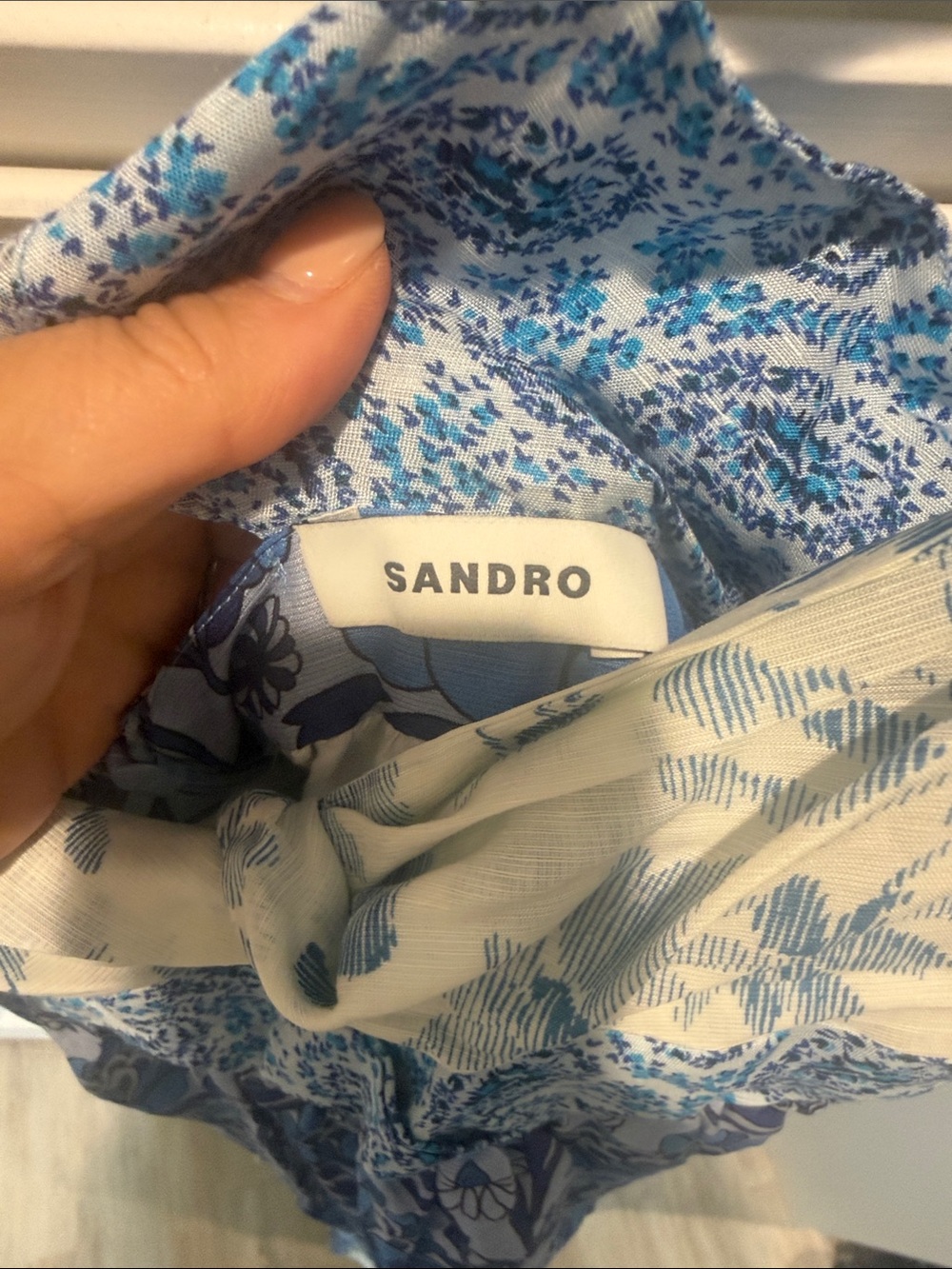 Sandro BLEU Blue Floral Maxi Dress - Picture 7 of 10